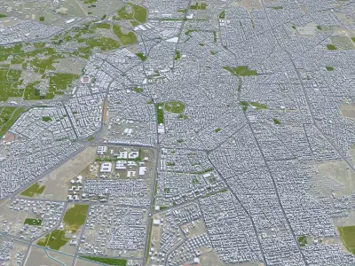 Homs Syria 20km AI Low-poly 3D model