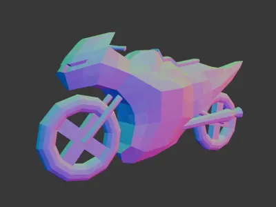 Motorcycle - Stylized - Lowpoly Low-poly 3D model