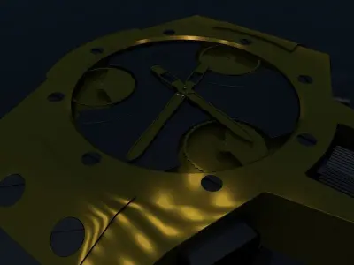  3D Mechanical Watch Low-poly 3D model