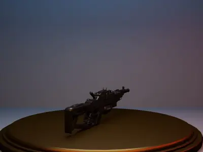 gun fbx obj mb ma model texture  Low-poly 3D model