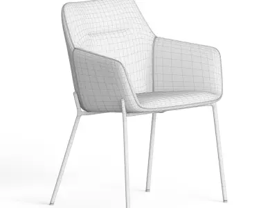 Quinn Dining Chairs With Black Legs 3D model