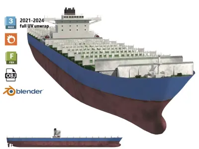 Cargo ship Low-poly AP Low-poly 3D model