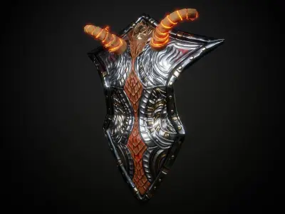 Stylized Warrior Shield GameReady Free low-poly 3D model