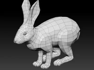 3D RABBIT LOWPOLY Low-poly 3D model