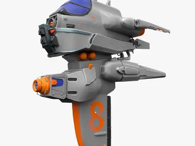 Spaceship 8 lowpoly 3D model for Game AR VR Low-poly 3D model
