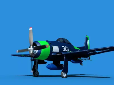 Grumman F8F-2 Bearcat V14 3D model