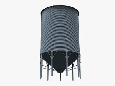 Grain silo Low-poly 3D model purchase