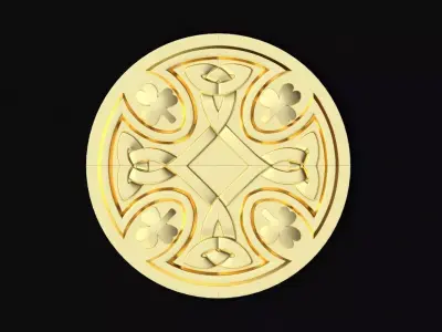 Central decor ornament for furniture Free 3D model 25