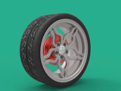 Tire Rim and disk Free 3D model