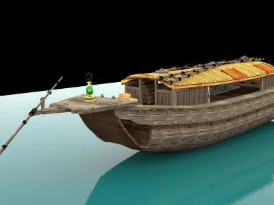 Chinese junk fishing  boat   3D model by aceimagedesign-1