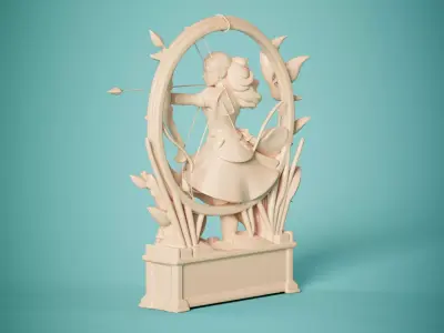Moon Archer Fantasy Sculpture 3D Print Ready 3D print model