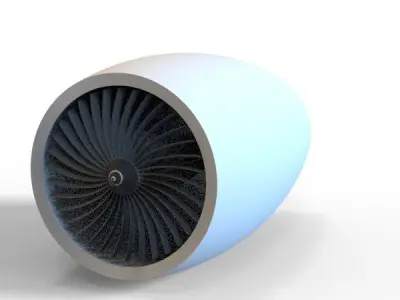Turbofan engine 3D model