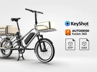 ELECTRIC CARGO BIKE WITH KIDS SEAT ACTUAL DIMENSION 3D model