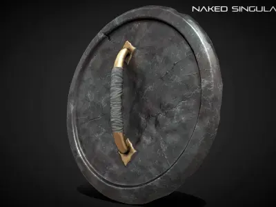 Royal Round Shield - Medieval dark fantasy weapon Low-poly 3D model
