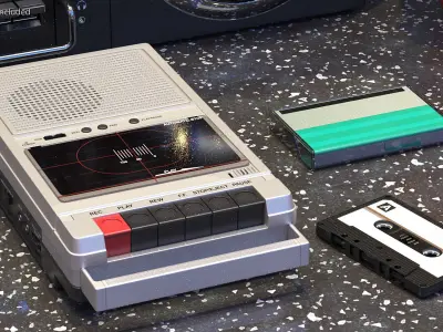 Deck Recorder Tape and Box Set 3D model