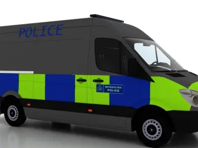 Mercedes Benz Sprinter L2H2 2009 England Police Prison EU 3D model