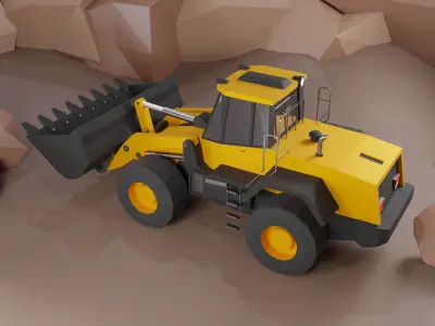 Wheel Loader Heavy Vehicle Low-poly 3D model