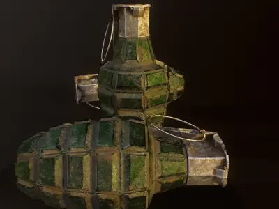 3d Low Poly Grenade Modelling Low-poly 3D model