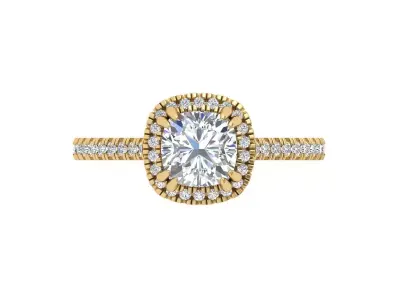  Cushion Solitaire Ring 3D print model get