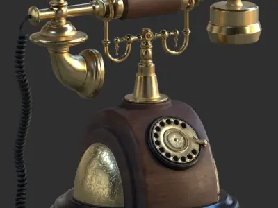 VINTAGE PHONE Low-poly 3D model