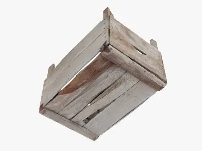 Wooden Crate Fruit Long Scan Low-poly 3D model