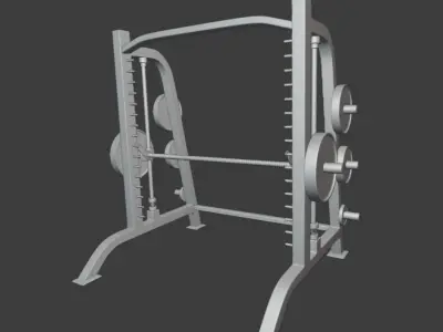 Gym machine equipment Smith machine and Incline bench 3D model
