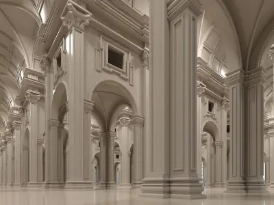 Classical Historic Interior Scene 319 3D model