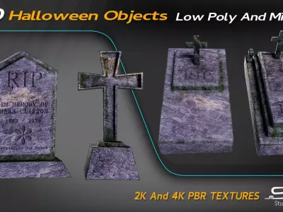 Halloween Bundle Low-poly 3D model