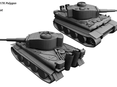 Tiger 1 Game Ready Low-poly 3D model