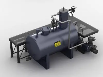 Boiler distillation valve water pump chlorination 3D model purchase