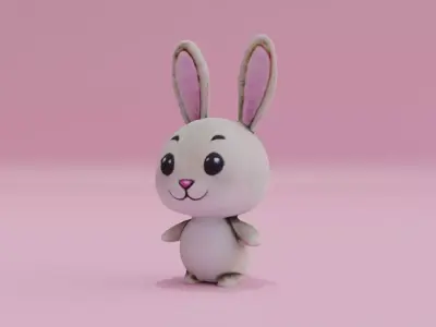 Bunny Rabbit Cute Easter Toy Low-poly 3D model