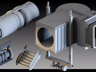 100- Cyberpunk Environmental Props and details 3D model