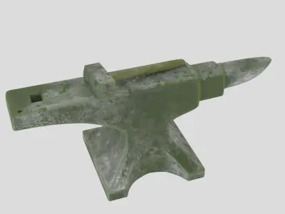 Old anvil and Hammer Free low-poly 3D model