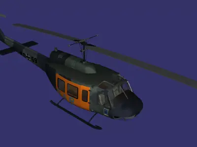 Bell UH-1 Iroquois Free low-poly 3D model
