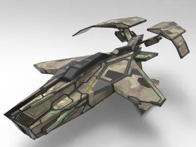 Spaceship M01-V1 Low-poly 3D model