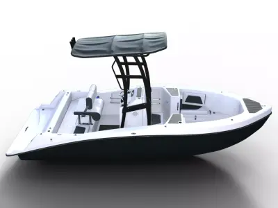 Small Fishing Center Console Boat Low-poly 3D model