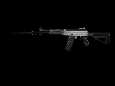 Modular AK 12 Video Game Ready Low-poly 3D model