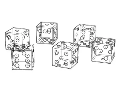 6 Sided Plastic Dice Set 3D print model