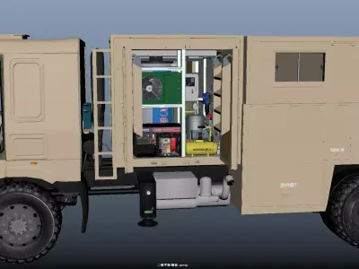 Mobile Military Command Support Truck 3D Model 3D model