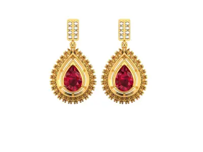 Pear Stone Earring 3D print model