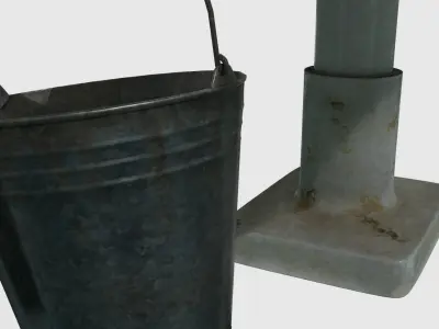 Low Poly Vintage Mortuary Items Low-poly 3D model