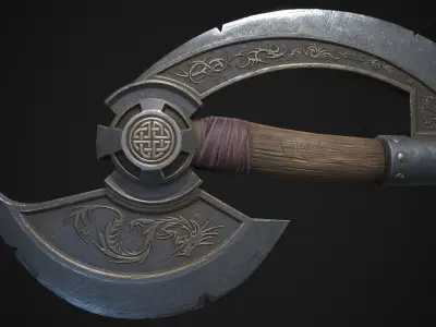 Viking Axe Low-poly 3D model 26