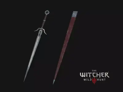 Witcher Sword Low-poly 3D model purchase