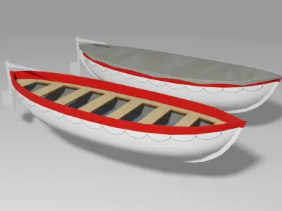 Classic Lifeboat Low-poly 3D model