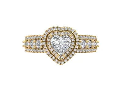 Heart Art Deco Ring 3D print model shop