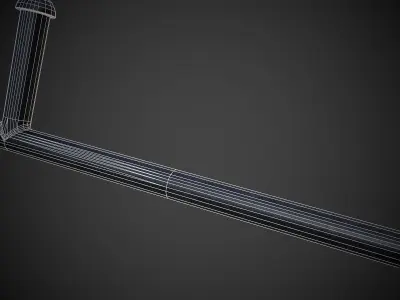 Tonfa metal bar Low-poly 3D model
