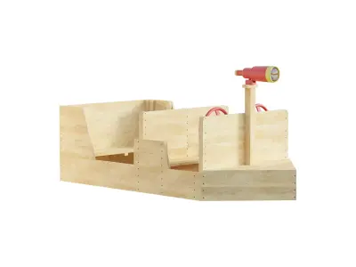 ADMIRAL WOODEN PLAY BOAT 3D model