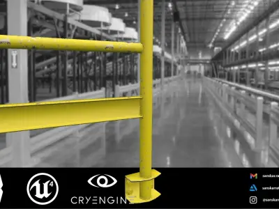 Guard rail  Low-poly 3D model