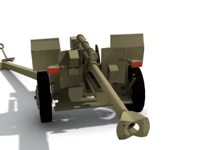 105 mm FeldHaubitze Low-poly 3D model