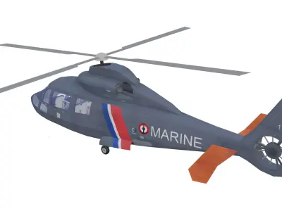 Airbus Helicopter AS365 Dauphin Low-poly 3D model